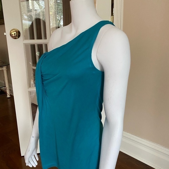 Velvet One Shoulder Top Blue - Picture 3 of 7
